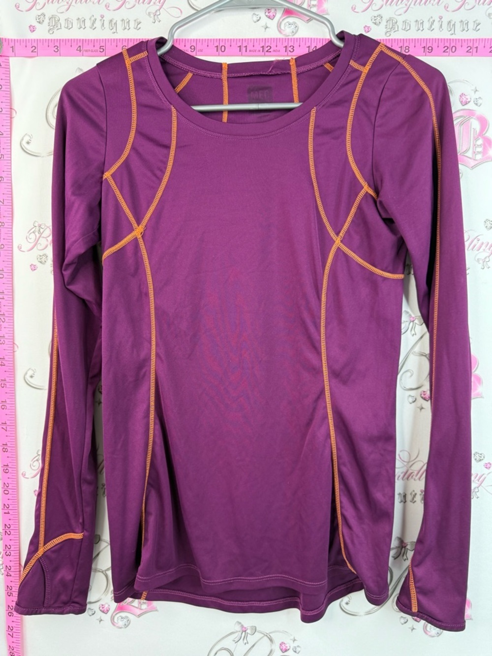 MEC long sleeve purple Plum Purple Long-Sleeve Top with Orange Stitching